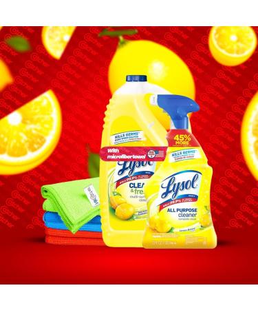 Buy Lysol All-Purpose Cleaner Bundle with Microfiber Cloths - 32 oz Trigger & 144 oz Refill | Lemon Breeze | International Shipping Available - Buy Online on GoSupps.com