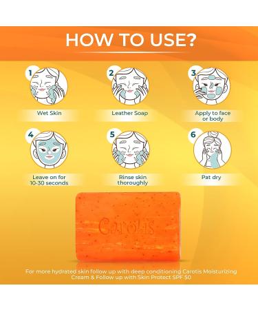 CAROT S Exfoliating Soap 200g/7.1 oz - Skin Brightening & Moisturizing Bar with Carrot Oil & Vitamin A - Buy Online on GoSupps.com