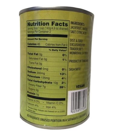Trader Joe's Green Jackfruit in Brine - Vegan Meat Alternative - 14oz - Buy Online on GoSupps.com