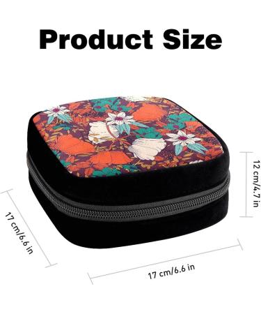 GIAPB Period Bag Sanitary Napkin & Makeup Pouch | Botanical Flower Pattern | Color2077 - Buy Online on GoSupps.com