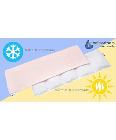 Buy Medi Partners Cherry Core Pillow 60x20cm | 100% Cotton Waffle | Eco-Friendly Heat & Cold Therapy | Removable Cover | Large Light Pink Pillow - Buy Online on GoSupps.com
