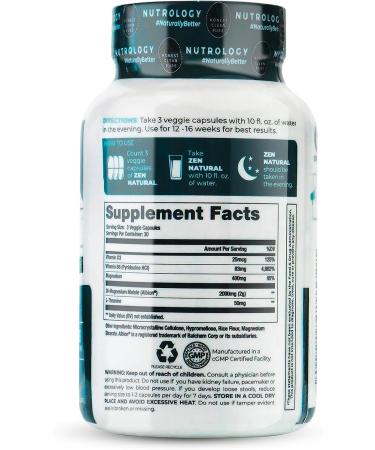 Zen Natural Magnesium Formula - Promotes Relaxation, Recovery, and Performance - 30 Veggie Caps - Buy Online on GoSupps.com