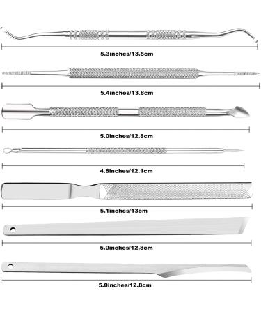 ZIZZON 7Pcs Stainless Steel Ingrown Toenail File and Lifter Set - Pedicure Tools for Manicure Treatment and Removal - Under Nail Cleaner Included (Silvery) - Buy Online on GoSupps.com