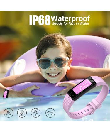 Buy IP68 Waterproof Fitness Tracker Watch for Kids - Heart Rate & Sleep Monitor 11 Sports Modes Pedometer - Perfect Gift for Boys & Girls in Pink - Buy Online on GoSupps.com