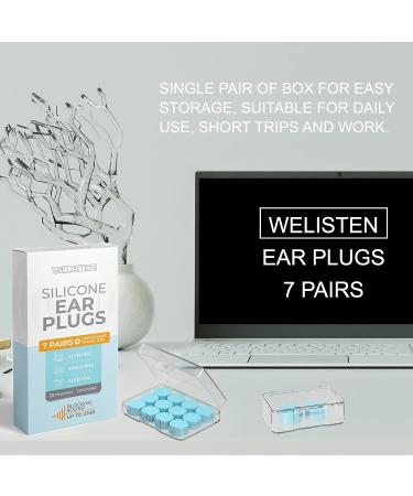 Reusable Silicone Ear Plugs for Sleeping, Swimming, Concerts, and More - 27dB Noise Cancelling Protection - Blue - Buy Online on GoSupps.com