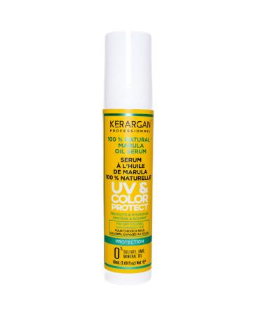Kerargan - S rum Capillaire Protecteur UV & Couleur l'Huile de Marula pour Cheveux Secs et Color s - Anti-Frisottis Lissant Hydratant - Sans Sulfate OGM Huile Min rale - 50ml