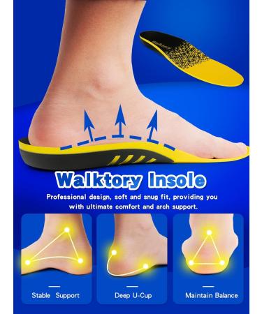 Plantar Fasciitis Relief Insoles | Arch Support Gel Inserts for Flat Feet & Heel Pain | Men's 10.5-11 & Women's 11-11.5 - Buy Online on GoSupps.com