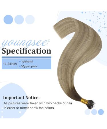 Youngsee Balayage Nano Ring Hair Extensions - Real Hair 55cm Brown to Blonde - Premium 50g Nano Extensions - Buy Online on GoSupps.com