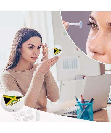 Jamaica Flag Contact Lens Case with Mirror - Portable & Cute Storage Box - Buy Online on GoSupps.com