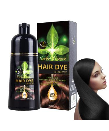 3 in 1 Hair Dye Shampoo, Natural Plant Ingredients, Black Hair Dye Shampoo, Instant Hair Color Shampoo for Women and Men, 500ml