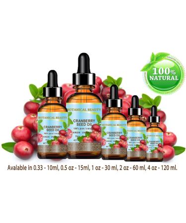 Botanical Beauty CRANBERRY SEED OIL 100% Pure Natural Unrefined Virgin Cold Pressed Carrier Oil 4 Fl Oz - 120 ml. for Face Skin Body Hair Lips Nails Anti - Aging Face Oil - Buy Online on GoSupps.com