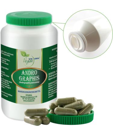 Vita Ideal Vegan Andrographis - 180 Capsules of Pure Chiretta Kraut - 800mg Daily Dose - All-Natural Additive-Free Vegan Supplement - Buy Online on GoSupps.com