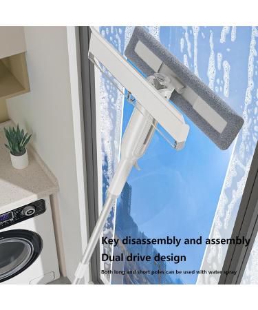 Spray Window Squeegee for Home with Sewage Collector and 3 Pads 4 in 1 Window Washing Squeegee with Extension Pole Car Squeegee for Bathroom Window Mirror Tile Wall - Buy Online on GoSupps.com