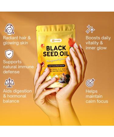 90 Black Seed Oil Gummies | 500mg Cold-Pressed Black Seed Oil Amla Bamboo Fo-Ti Nettle Leaf Gotu Kola Extract | Vegan Non-GMO Gummies | Hair Skin & Nail Nourishment | Pomegranate Flavor Peach Mango 1 Count (Pack of 90) - Buy Online on GoSupps.com