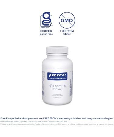 Pure Encapsulations L-Glutamine 850mg Capsules - Professional Strength Formula - 90 Capsules - Buy Online on GoSupps.com