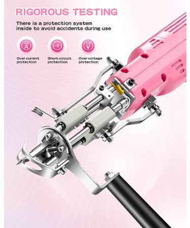 200W Upgrade Tufting Gun: 2-in-1 Cut and Loop Pile Electric Rug Gun for Handmade DIY - Pink - Buy Online on GoSupps.com