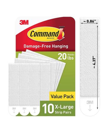 Command 20 Lb XL Heavyweight Picture Hanging Strips, Damage Free Hanging  Picture Hangers, Heavy Duty Wall Hanging Strips for Living Spaces, 10 Black Adhesive  Strip Pairs Heavy Duty 10 Pairs