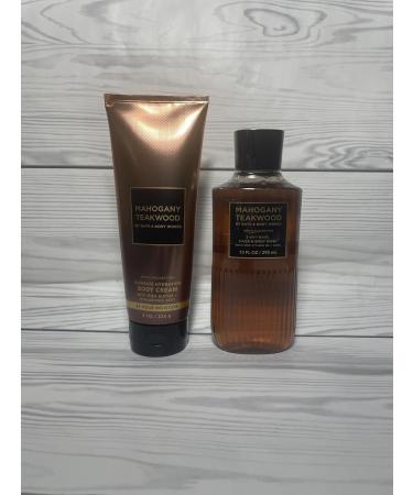 Bath & Body Works Mahogany Teakwood Men's 3-in-1 Hair Face & Body Wash and Body Cream 2 Piece Set - Buy Online on GoSupps.com