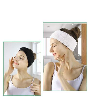 BallHull 8 Pcs Women Headbands - Adjustable Spa Facial & Makeup Headbands in Black White - Stretch Terry Cloth for Bath, Makeup, and Sport - Buy Online on GoSupps.com