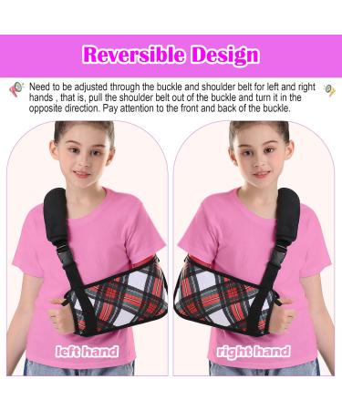 Buy Kids Arm Sling - Soft Plaid Shoulder Immobilizer for Children - Breathable Fabric & Adjustable Buckle - Red (Large) | International Shipping Available - Buy Online on GoSupps.com