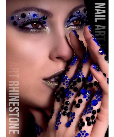 3120 Pcs Black Nail Art Rhinestones Kit - EBANKU Mixed Shape Crystal Stones for Nails Craft - Buy Online on GoSupps.com