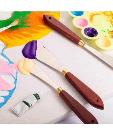 Stainless Steel Painting Knife Set with Wood Handle - Art Spatula for Oil, Acrylic, Canvas Mixing - 2 Pack - Buy Online on GoSupps.com