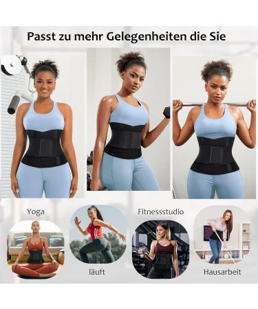Junlan Tummy Control Belt Corset for Women - Neoprene Waist Trainer Sweat Belt | Sauna Fitness L Black - Buy Online on GoSupps.com