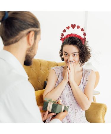 Lurrose Red Love Heart Headband - Sequin Valentine s Day Hair Accessories | Glitter Heart Headdress for Parties & Weddings - Buy Online on GoSupps.com