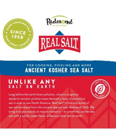 Redmond Real Sea Salt - Natural Unrefined Gluten Free Kosher 16oz Pouch - Buy Online on GoSupps.com