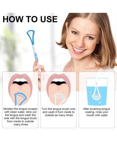 GNCLOUD Tongue Scraper Set - 4 Pcs | Tongue Cleaner Brushes for Adults | Oral Care for Fresh Breath & Mouth Health - Buy Online on GoSupps.com