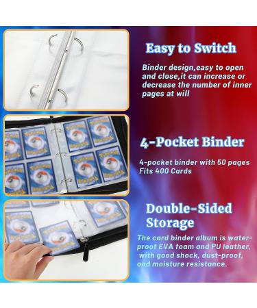 Card Binder Trading Cards Case with 55 Sleeves - 4-Pocket Holder for 440 TCG & Sports Cards Collection - Buy Online on GoSupps.com