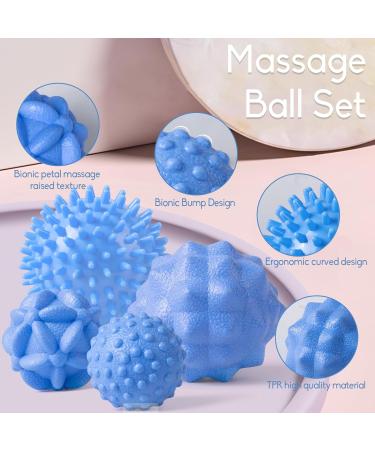Buy Megavow 4-Piece Fascia Ball Massage Set - Hedgehog & Trigger Point Balls for Back Feet Hands Neck - Anti-Stress Blue Massage Balls - International Shipping Available - Buy Online on GoSupps.com