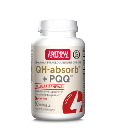Jarrow Formulas QH-absorb + PQQ Dietary Supplement Antioxidant Support for Mitochondrial Biogenesis Cellular Energy Production and Cardiovascular Health 60 Softgels 60 Day Supply 60 Count (Pack of 1)