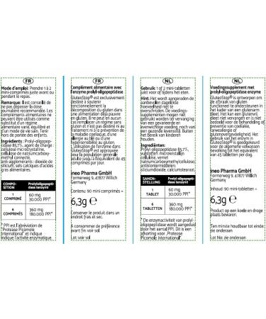 GluteoStop - hilft Gluten abzubauen - 180 Mini-Tabletten - Glutensensitivit t - glutenarme Ern hrung Enzym (180 mini tablets) - Buy Online on GoSupps.com