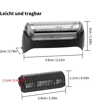 Electrician Replacement Shear Section - Aisely Electric Shaver Head Spare Part for Braun 10B Series 1 190 180 170 | International Shipping Available - Buy Online on GoSupps.com