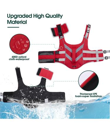 Buy Kuoser Dog Life Jacket - Durable Buoyancy Vest for Large & Medium Dogs | High Safety Red Floating Jacket - Buy Online on GoSupps.com