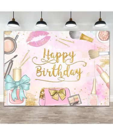 Ticuenicoa 7 5ft Makeup Birthday Backdrop Girls Makeup Spa Glamour Cosmetics Theme Birthday Party Banner Decorations Pink Beauty Make Up Women Girls Birthday Photography Background 7x5ft