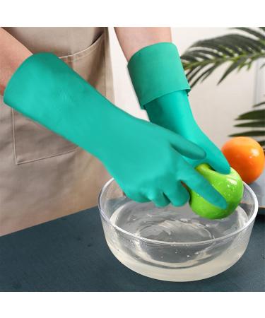 BUSOTH Household Cleaning Gloves Dishwashing Kitchen Cleaning Tools Waterproof Scrubber Long Gloves Dishwashing Gloves Medium 1 pair - Buy Online on GoSupps.com