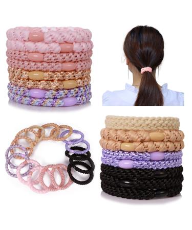 High elasticity Hair Ties for Women Girls  Funtopia 16 Pcs Elastics Hair Bands Ponytail Holders for Thick Hair  No Damage No Crease Hair Elastics (4.Summer (Mixed colors  16pcs))