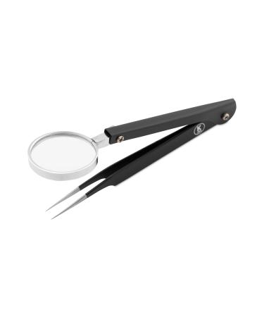 K-Pro tweezers with magnifying glass - magnifying tweezers for magnification made of stainless steel - Buy Online on GoSupps.com