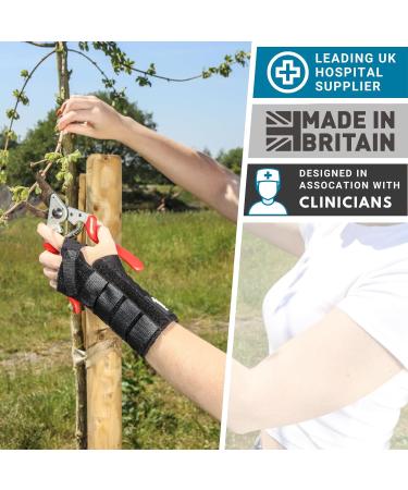 Solace Bracing Cool-Flow Wrist Support - British Made NHS Brace w/Metal Splint - Black - L - Left Large Hand - Carpal Tunnel Arthritis Tendonitis RSI Fractures - Buy Online on GoSupps.com
