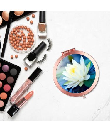 iampanda Compact Rose Gold Pocket Makeup Mirror with 2X Magnifying - Beautiful Lotus Flower Design - Buy Online on GoSupps.com