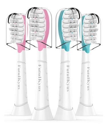 Kids Replacement Heads for Philips Sonicare: 7+ Child Soft Electric Toothbrush Standard Children Brush Head for Boy Girl, HX6032/94 HX6042 HX6340 HX6034 HX6321, Pink & Blue 4 Pack 4 Count