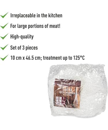 Browin 31 310118 Smoking Net - 3 Pieces for Smoking Scalding Drying & Maturing Meat Cotton Up to 125 C - Ideal for International Shipping - Buy Online on GoSupps.com