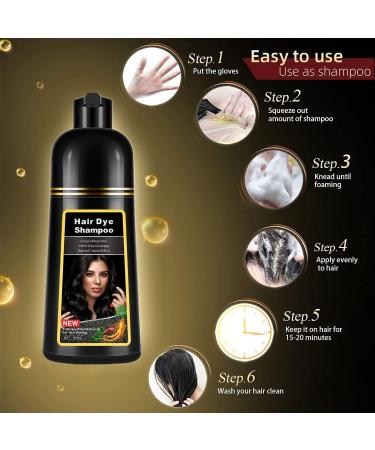 Chestnut Brown Hair Dye Shampoo | Herbal Ingredients 100% Gray Coverage - 500ML for Men & Women - Buy Online on GoSupps.com