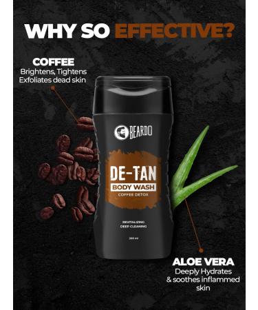 Bear_do De-Tan Body Wash for Men | Tan Removal & Caffeine Formula | 200ml with Coffee & Aloe | Refreshing Cleanse for Body & Face - Buy Online on GoSupps.com