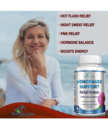 Menopause Support for Women - Natural Supplement for Hormonal Balance & Hot Flash Relief with Black Cohosh & Dong Quai - 60 Capsules - Buy Online on GoSupps.com