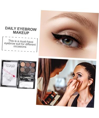 MAGICLULU 1 Set Eyebrow Powder Set Glitter Makeup Pigmented Matte Cosmetic Supply Eyebrow Stickers Brush - Buy Online on GoSupps.com