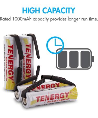 Buy Tenergy 1.2V AA NiCD Rechargeable Batteries - 1000mAh Flat Top for Shavers & Trimmers | 24 Pack - International Shipping Available - Buy Online on GoSupps.com