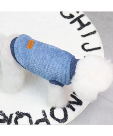 YAODHAOD XL Dog Sweater - Plush Soft & Warm Winter Clothes for Dogs & Cats - Blue - Buy Online on GoSupps.com